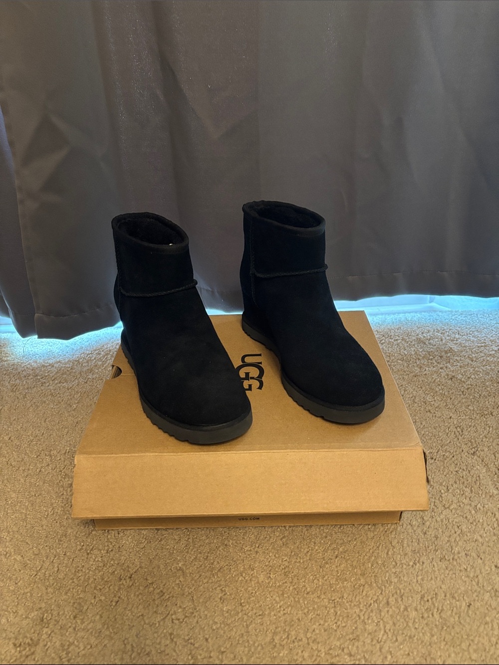 UGG Black Short Suede Ankle Boots